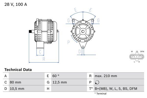0986048110 BOSCH Генератор