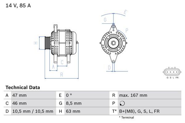 0986080480 BOSCH Генератор