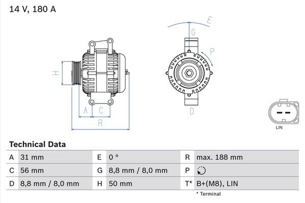 0986047700 BOSCH Генератор