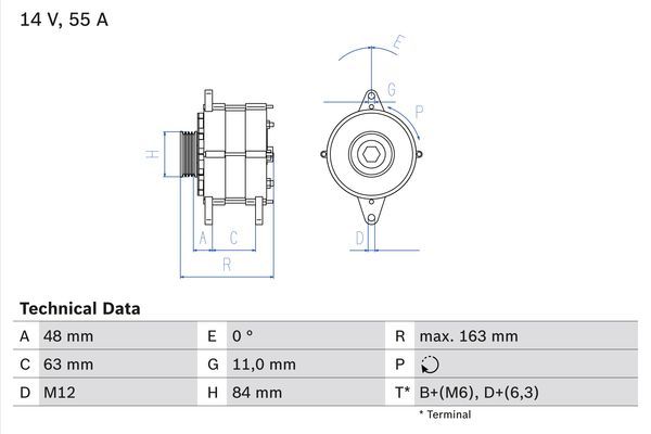 0986035760 BOSCH Генератор