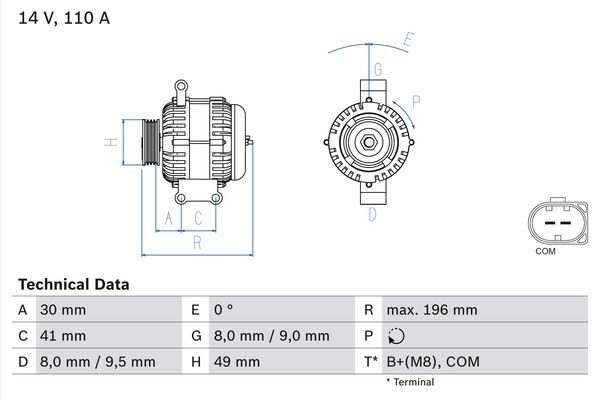 0986046130 BOSCH Генератор