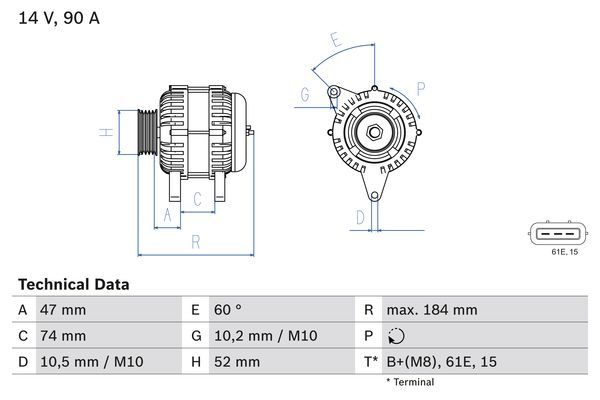 0986041190 BOSCH Генератор