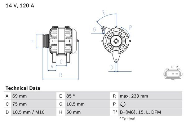 0986041810 BOSCH Генератор