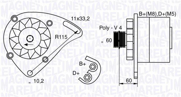 063321600010 MAGNETI MARELLI Генератор