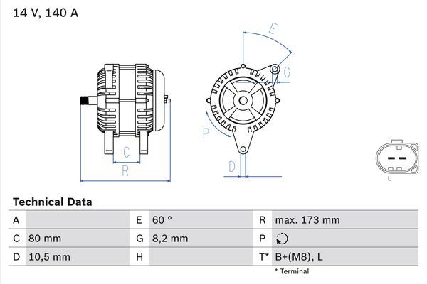 0986049950 BOSCH Генератор