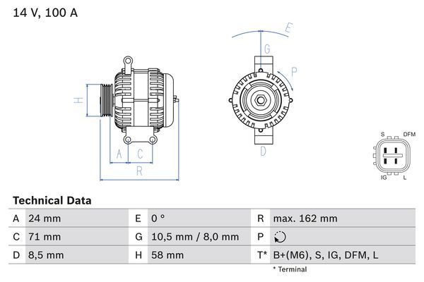 0986082080 BOSCH Генератор