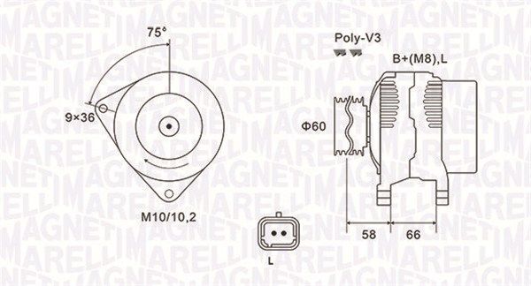 063731637010 MAGNETI MARELLI Генератор