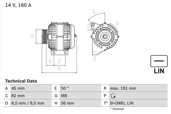 0986047500 BOSCH Генератор