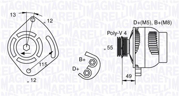 063321715010 MAGNETI MARELLI Генератор