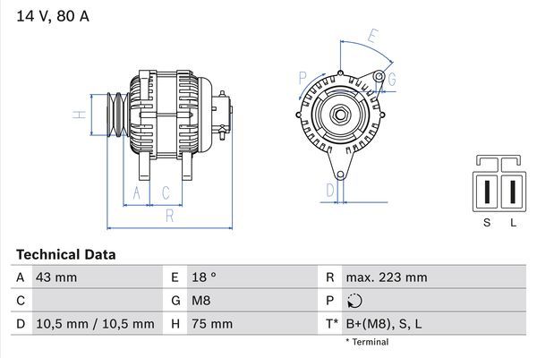 0986045601 BOSCH Генератор