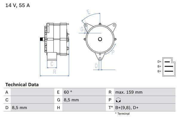 0986031020 BOSCH Генератор
