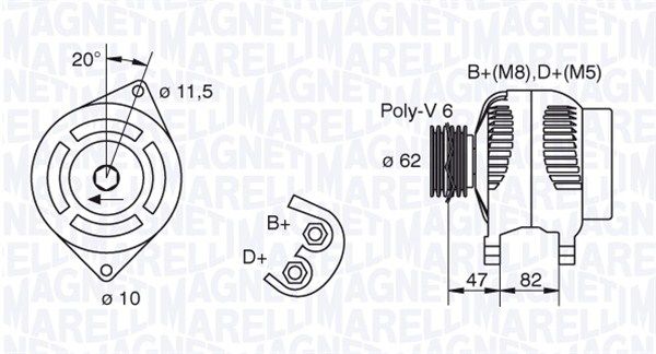 063321615010 MAGNETI MARELLI Генератор