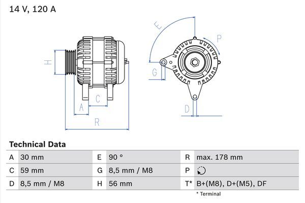 0986040350 BOSCH Генератор