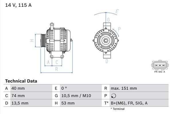 0986049460 BOSCH Генератор