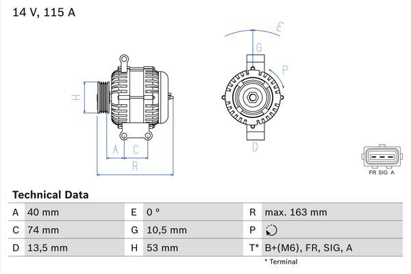 0986049520 BOSCH Генератор