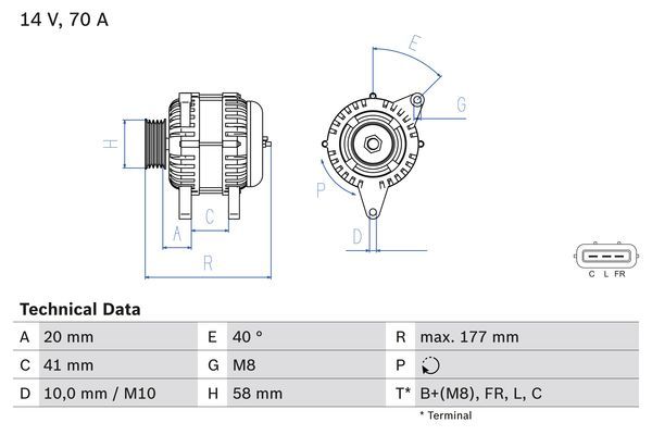 0986084030 BOSCH Генератор