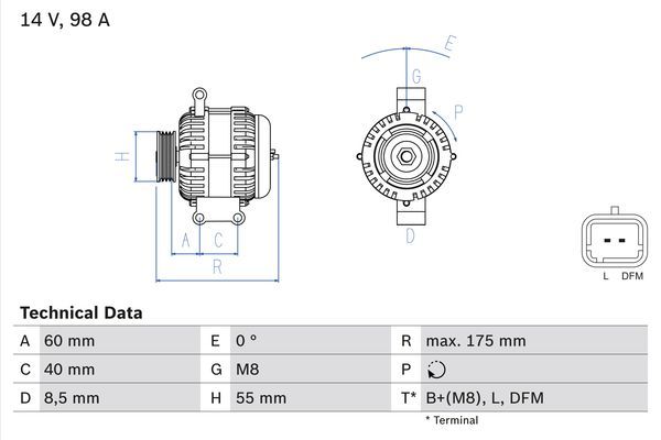 0986041850 BOSCH Генератор