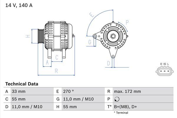 0986082290 BOSCH Генератор