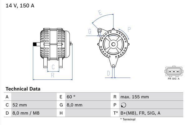 0986081140 BOSCH Генератор