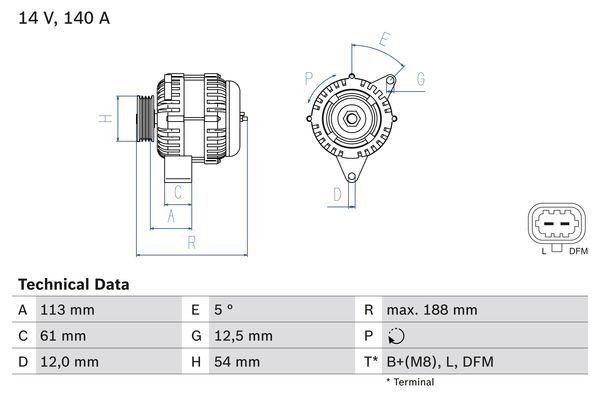 0986080380 BOSCH Генератор