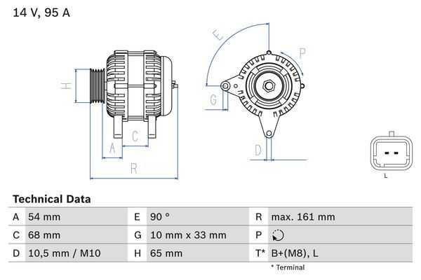 0986080960 BOSCH Генератор