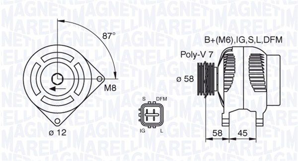 063377435010 MAGNETI MARELLI Генератор