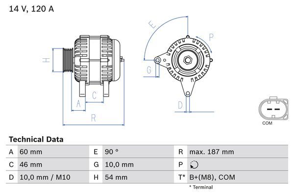 0986080350 BOSCH Генератор