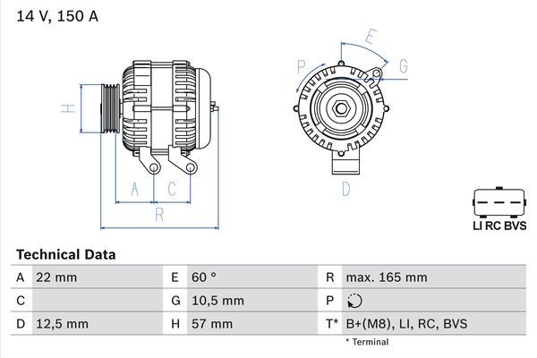0986082400 BOSCH Генератор