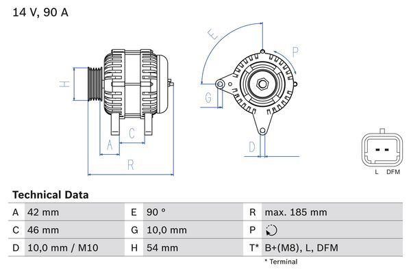 0986080190 BOSCH Генератор