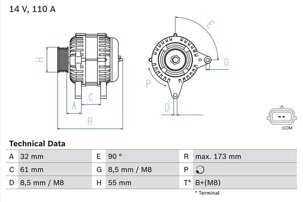 0986083980 BOSCH Генератор