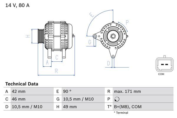 0986082740 BOSCH Генератор
