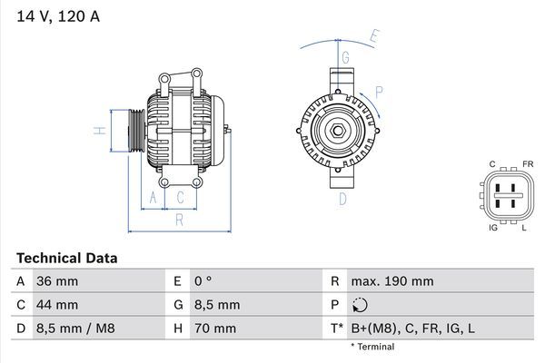 0986082050 BOSCH Генератор