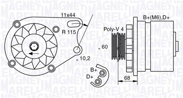 063321761010 MAGNETI MARELLI Генератор
