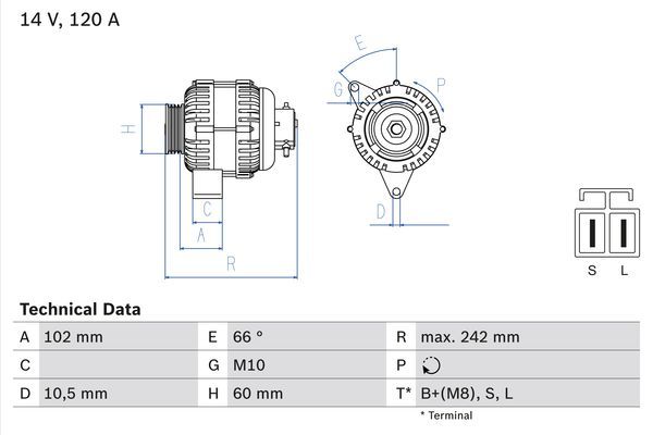 0986049550 BOSCH Генератор