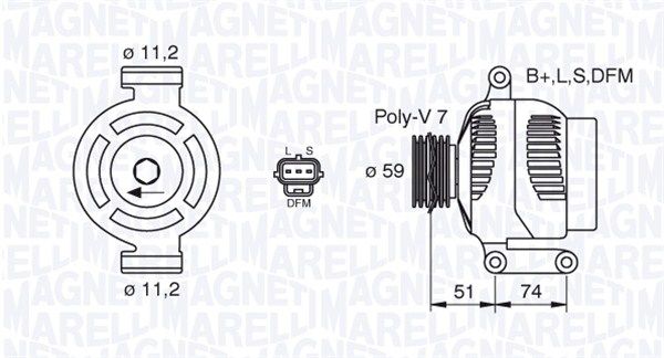 063380007010 MAGNETI MARELLI Генератор
