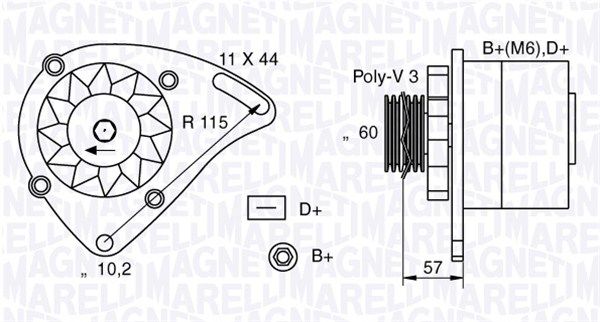 063321173010 MAGNETI MARELLI Генератор