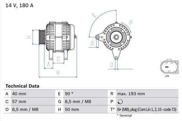 0986083850 BOSCH Генератор