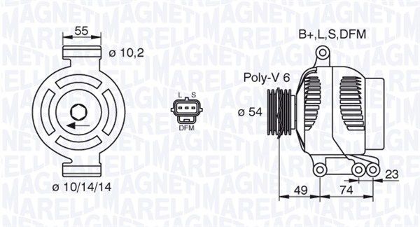 063380001010 MAGNETI MARELLI Генератор