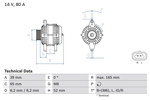 0986084370 BOSCH Генератор