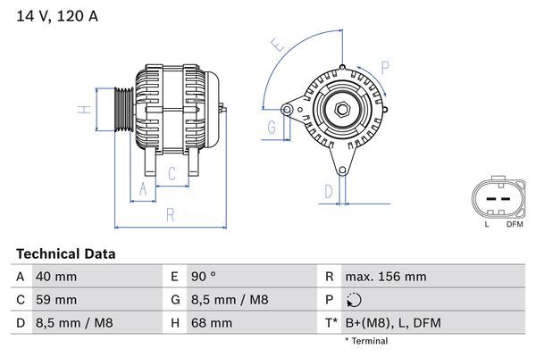 0986041890 BOSCH Генератор