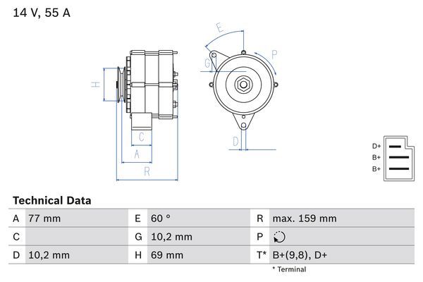 0986030720 BOSCH Генератор