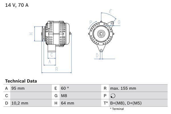 0986038730 BOSCH Генератор