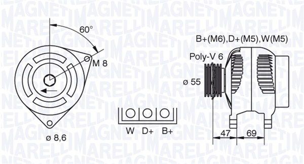 063341345010 MAGNETI MARELLI Генератор