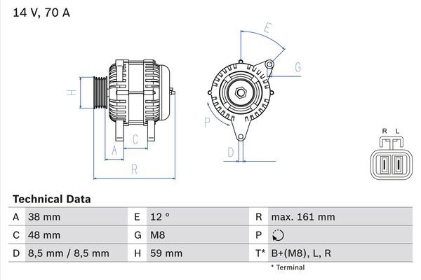 0986049570 BOSCH Генератор