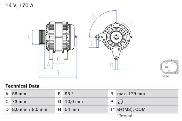 0986083470 BOSCH Генератор