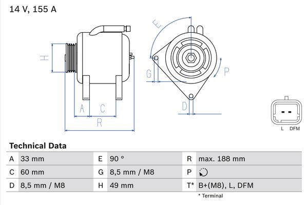 0986049450 BOSCH Генератор