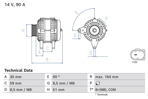 0986084750 BOSCH Генератор