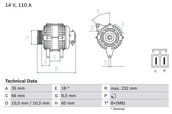 0986048301 BOSCH Генератор