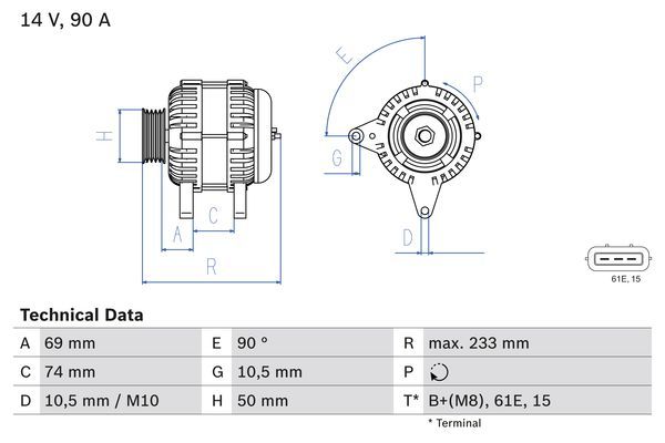 0986040390 BOSCH Генератор