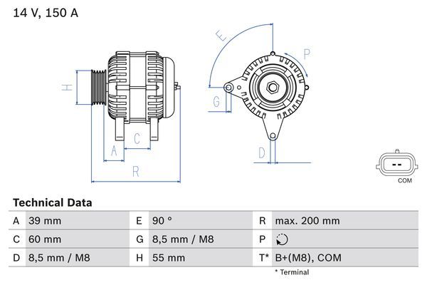 0986080410 BOSCH Генератор